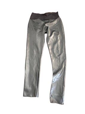 Spanx Leggings Womens Med Faux Vegan Leather Black High Rise Crop Ankle Assets